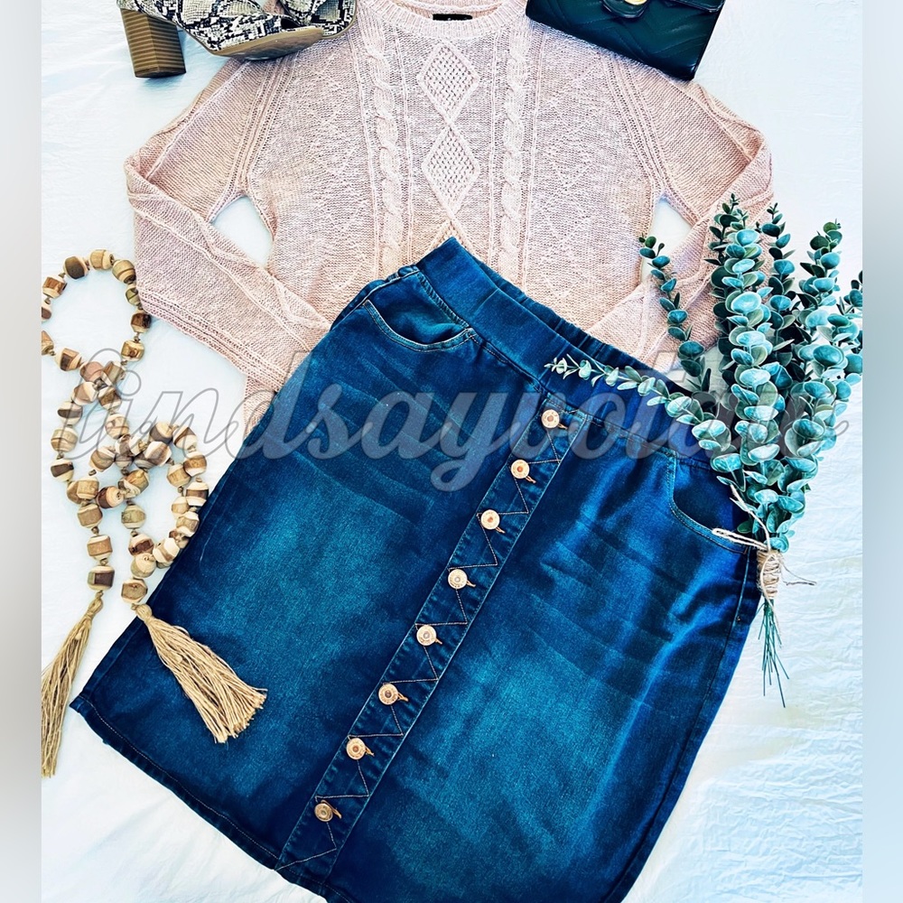 💙Denim SKIRT~Be Girl~Button down denim skirt💙